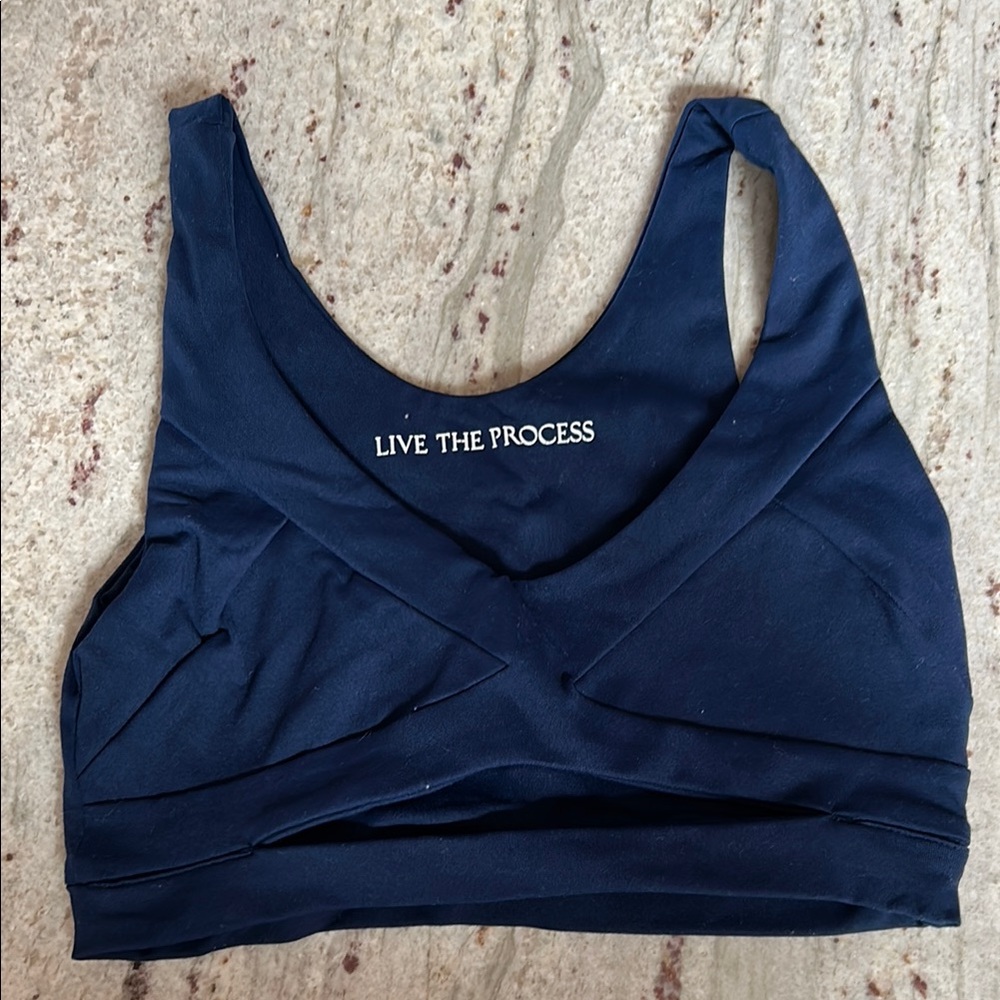 Live The Process navy blue bra